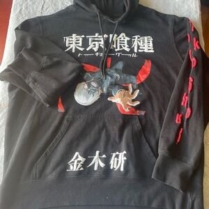 Tokyo Ghoul hoodie sweatshirt black graphic design size XL